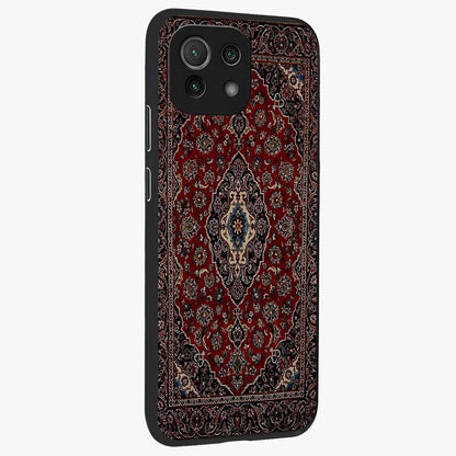 Heritage Carpet Royale Glass Case upright view showcasing detailed ornamental artwork with luxurious traditional theme.