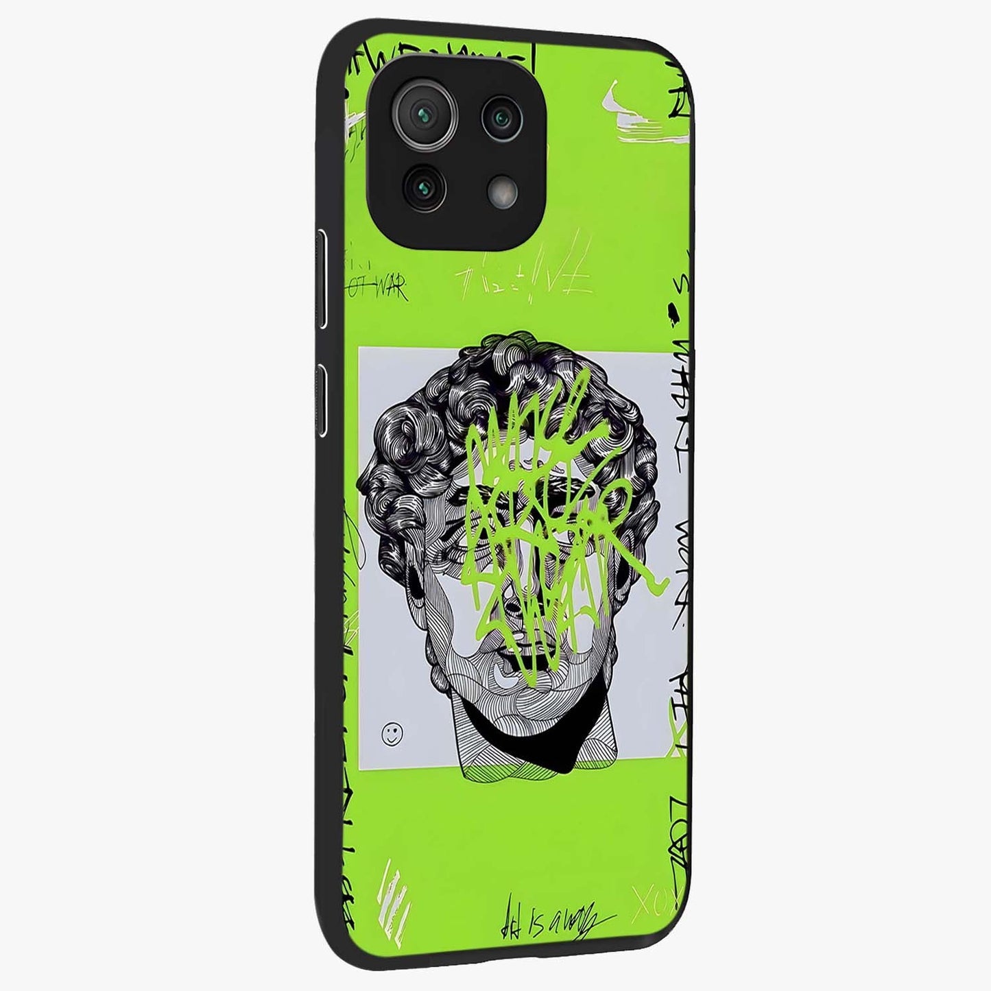 Neo Graffiti Rebellion Glass Case upright view showcasing colorful graffiti artwork with bold modern street style.