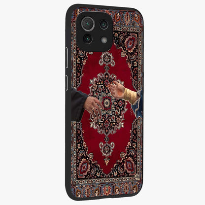 Royal Touch Reach Glass Case upright view showcasing stylish royal inspired artwork with graceful theme.