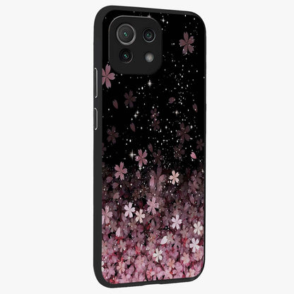 Small Starry Flowers Glass Case upright view showcasing charming floral artwork with dreamy starry theme.