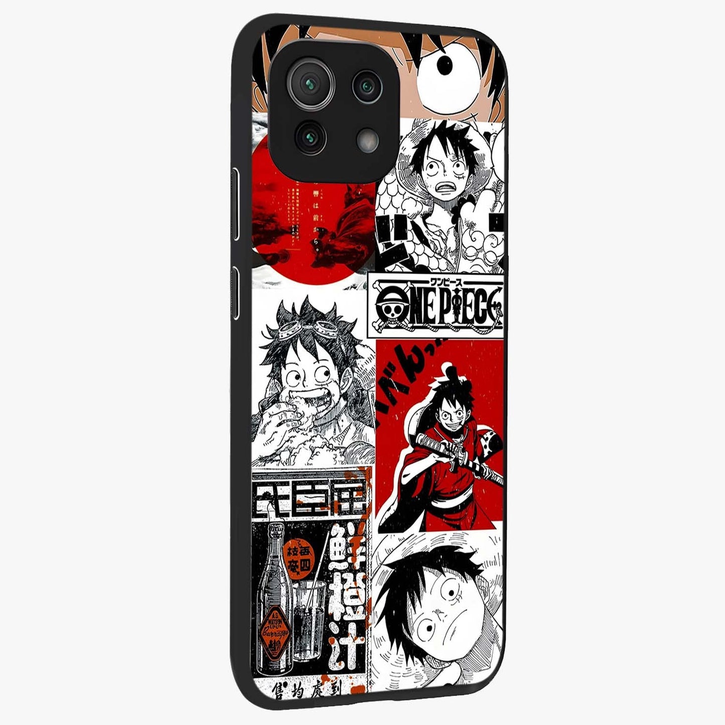 Strawhat Chaos Panels Glass Case upright view showcasing energetic anime artwork with bold adventure theme.