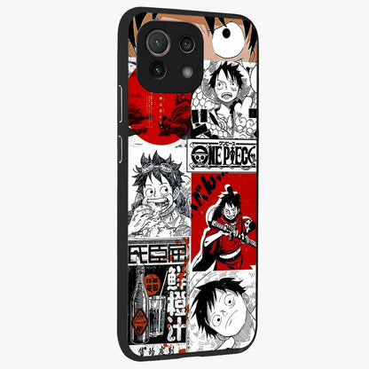 Strawhat Chaos Panels Glass Case upright view showcasing energetic anime artwork with bold adventure theme.