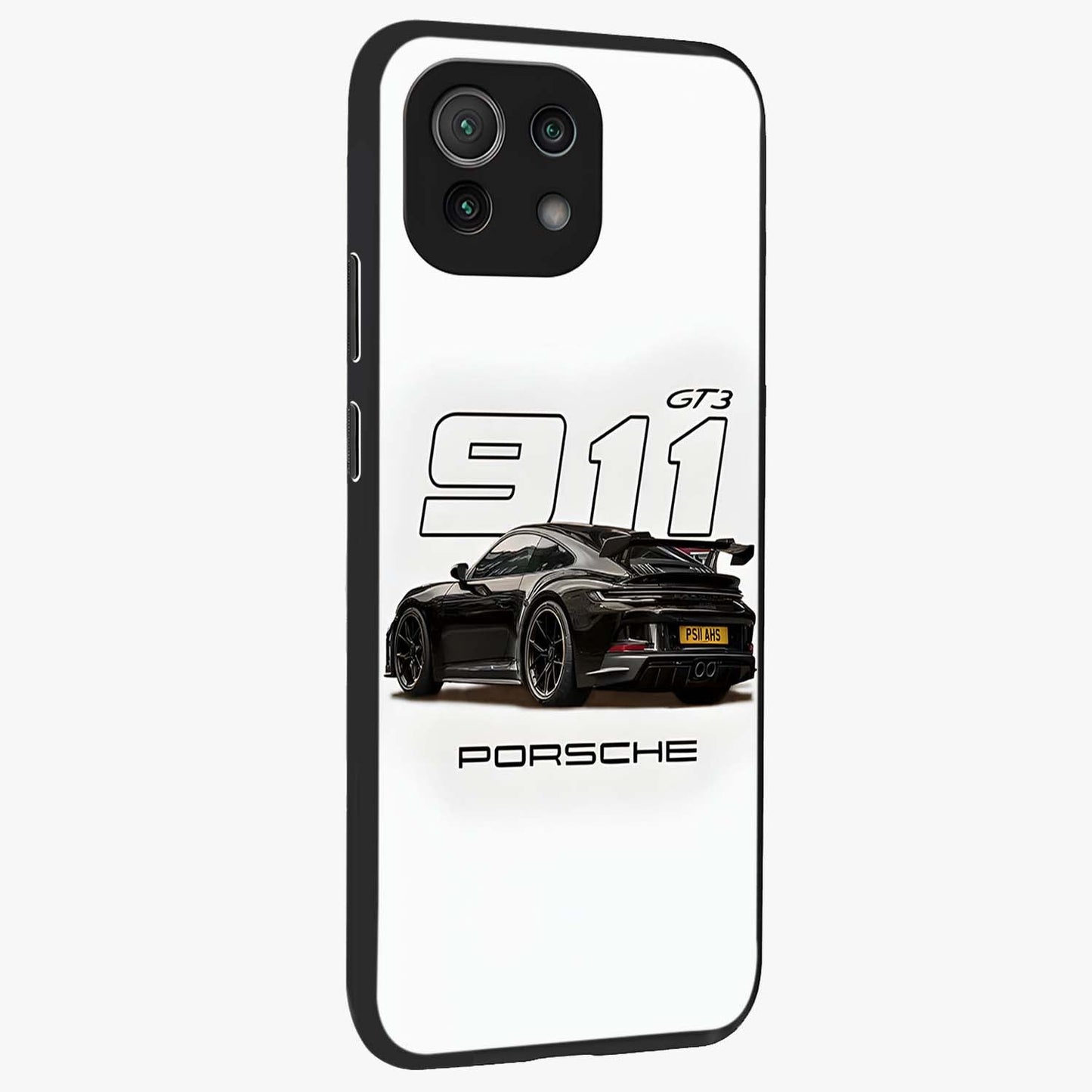 Turbo Legacy Icon Glass Case upright view showcasing bold racing inspired artwork with classic car theme.