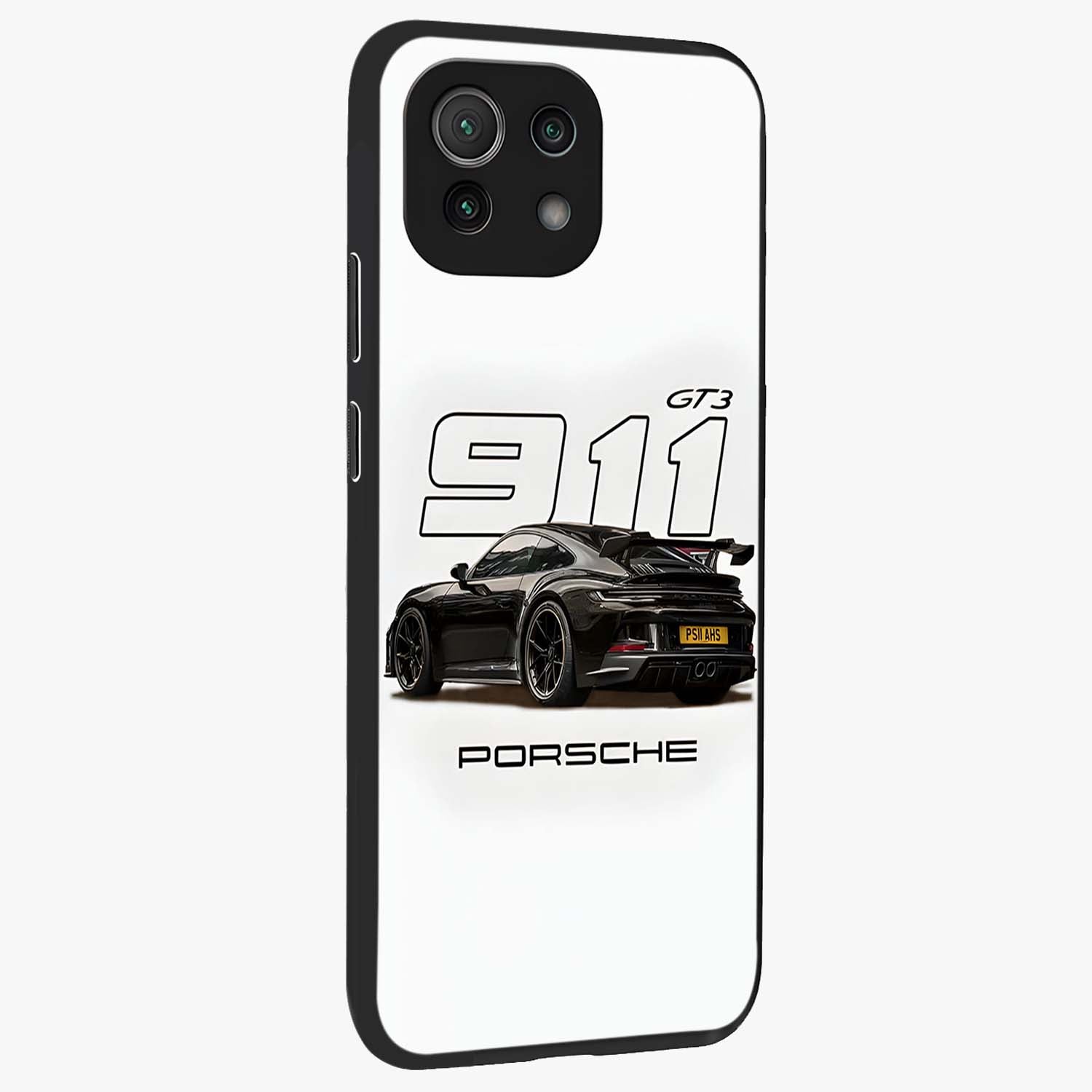 Turbo Legacy Icon Glass Case upright view showcasing bold racing inspired artwork with classic car theme.