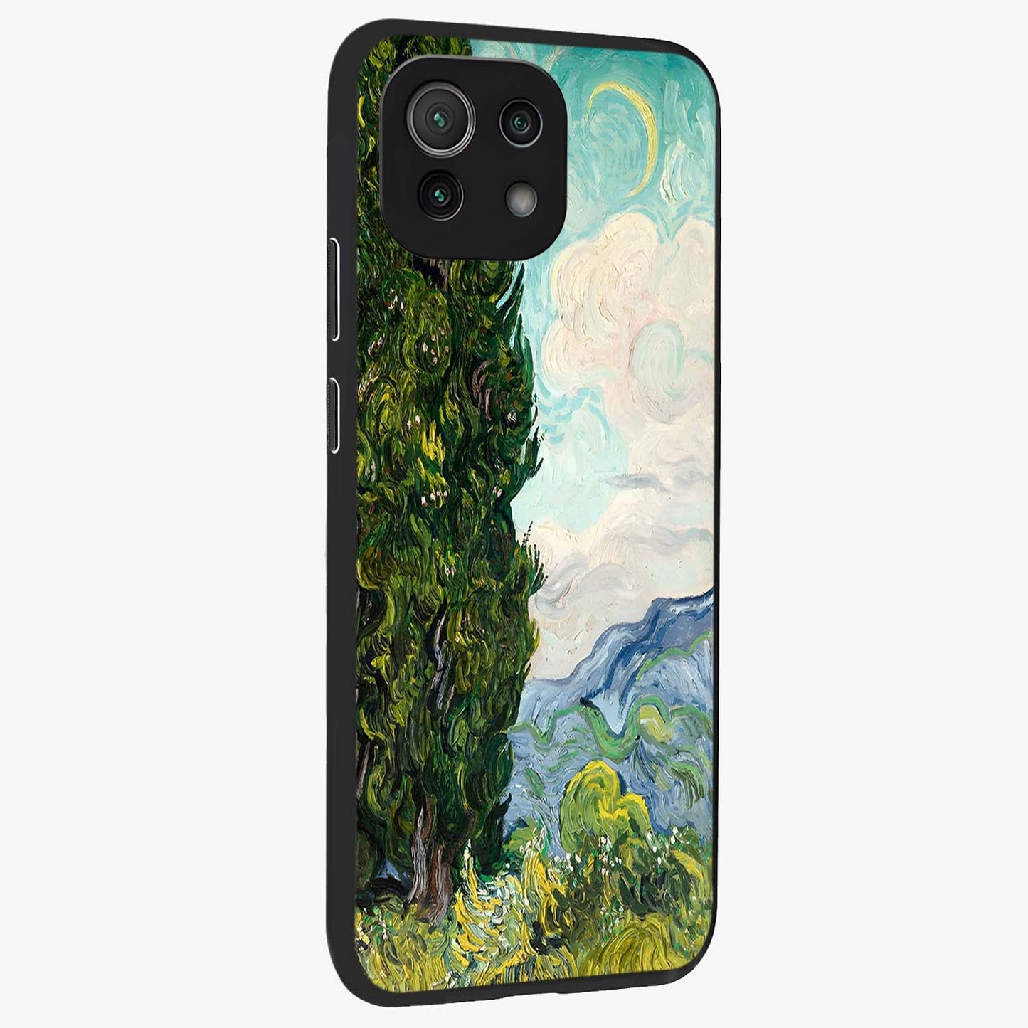 Van Gogh Vintage Art Glass Case upright view showcasing elegant vintage painting artwork with artistic heritage theme.