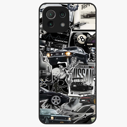 Aesthetic Dark Love Glass Case showing flat back view with dark romantic artwork and glossy glass finish.