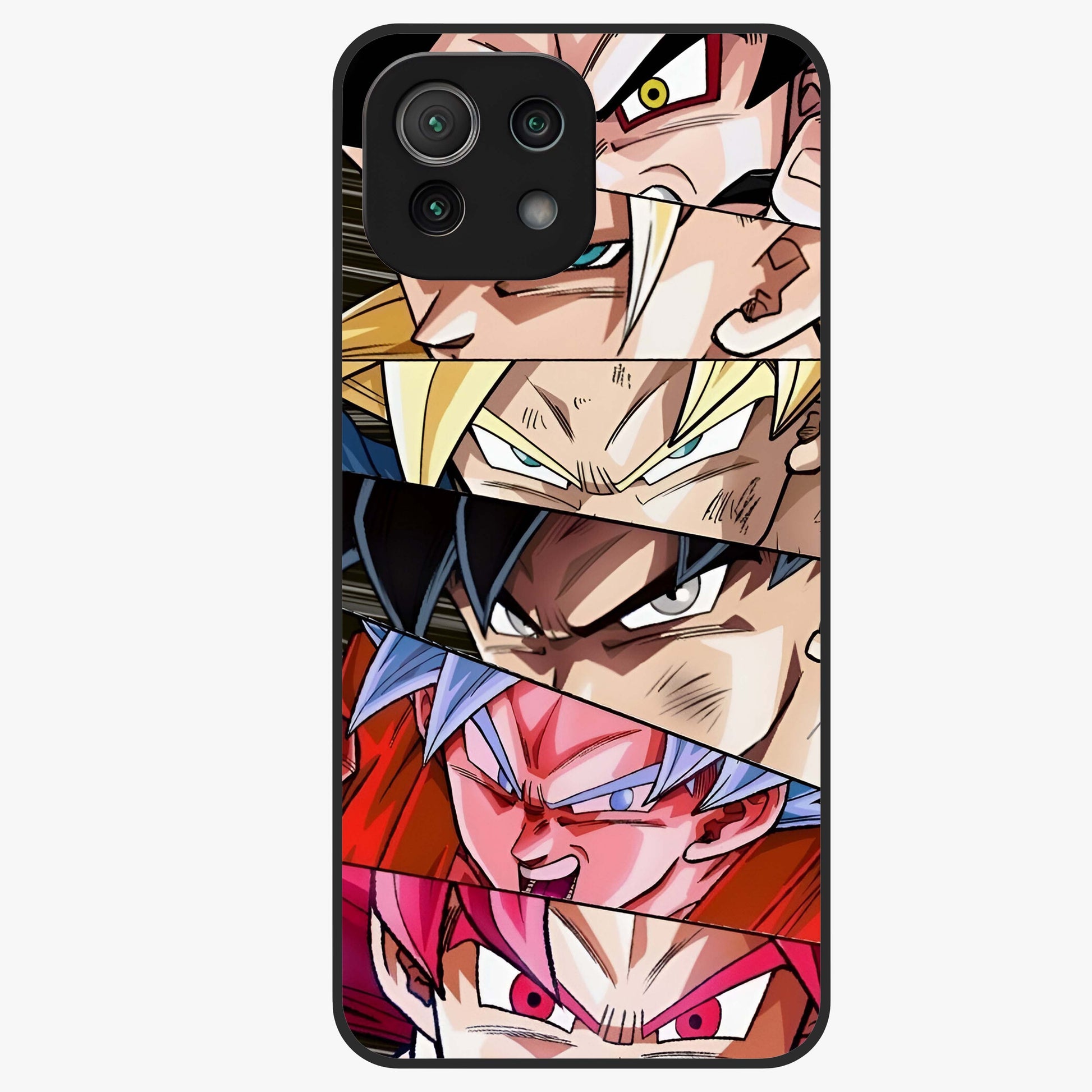 Anime Character Glass Case showing flat back view with vibrant anime artwork and glossy glass finish.