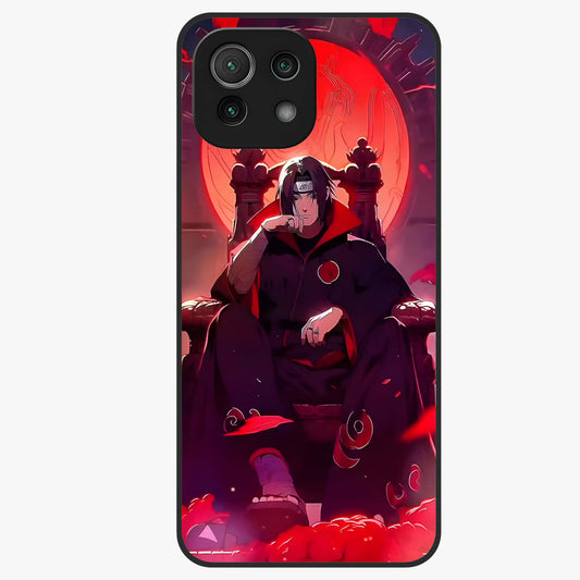 Blood Moon Sovereign Glass Case showing flat back view with mystical blood moon artwork and glossy glass finish.