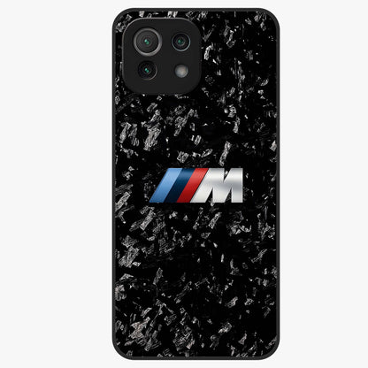 Carbon Speed Mark Glass Case showing flat back view with sporty carbon pattern artwork and glossy glass finish.