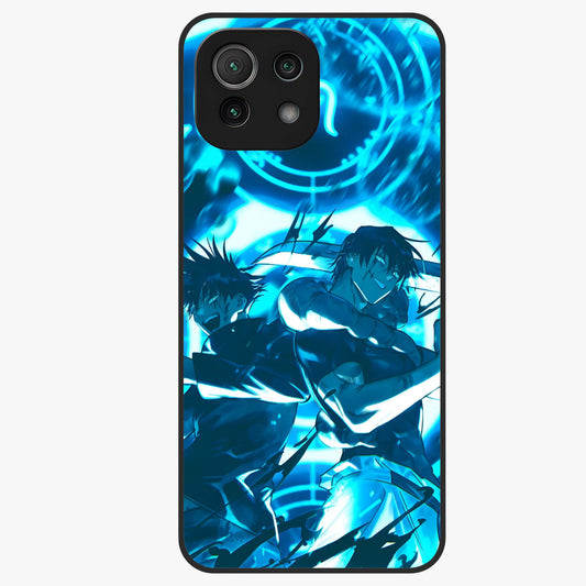 Cursed Energy Clash Glass Case showing flat back view with intense cursed energy artwork and glossy glass finish.