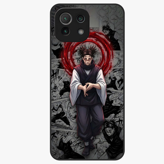 Cursed Ritual Ascension Glass Case showing flat back view with dark ritual themed artwork and glossy glass finish.