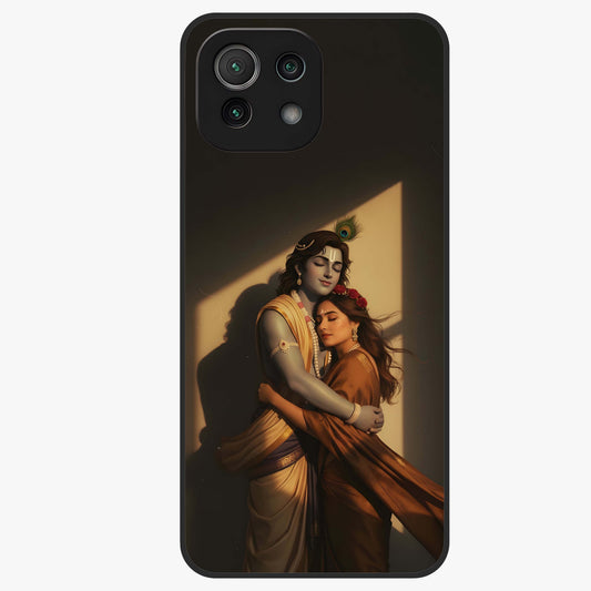 Divine Eternal Love Glass Case showing flat back view with spiritual love themed artwork and glossy glass finish.
