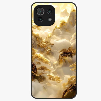 Gates Of Illumination Glass Case showing flat back view with mystical illuminated gate artwork and glossy glass finish.
