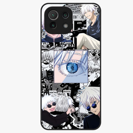 Infinity Sorcerer Chaos Glass Case showing flat back view with mystical sorcerer themed artwork and glossy glass finish.