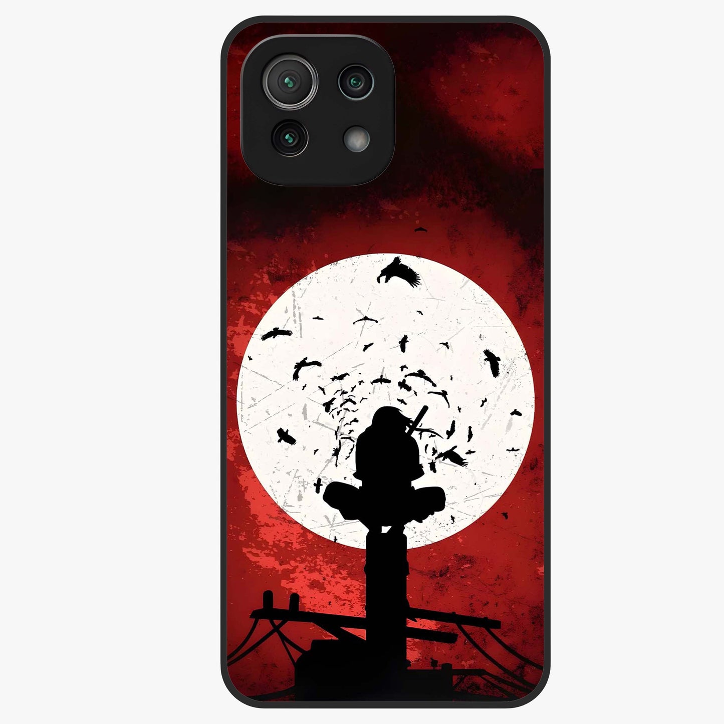 Itachi Limited Edition Naruto Anime Glass Case showing flat back view with iconic anime character artwork and glossy glass finish.