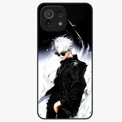 Limitless Shadow King Glass Case showing flat back view with powerful shadow warrior artwork and glossy glass finish.