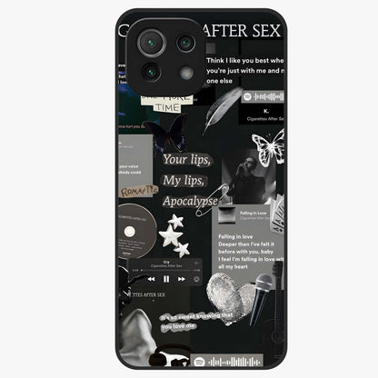 Midnight Love Echo Glass Case showing flat back view with romantic midnight themed artwork and glossy glass finish.
