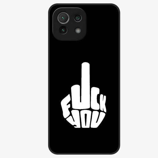 Rebel Mode On Glass Case showing flat back view with bold rebellious typography artwork and glossy glass finish.