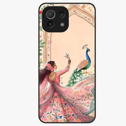Royal Grace Muse Glass Case showing flat back view with elegant artistic artwork and glossy glass finish.