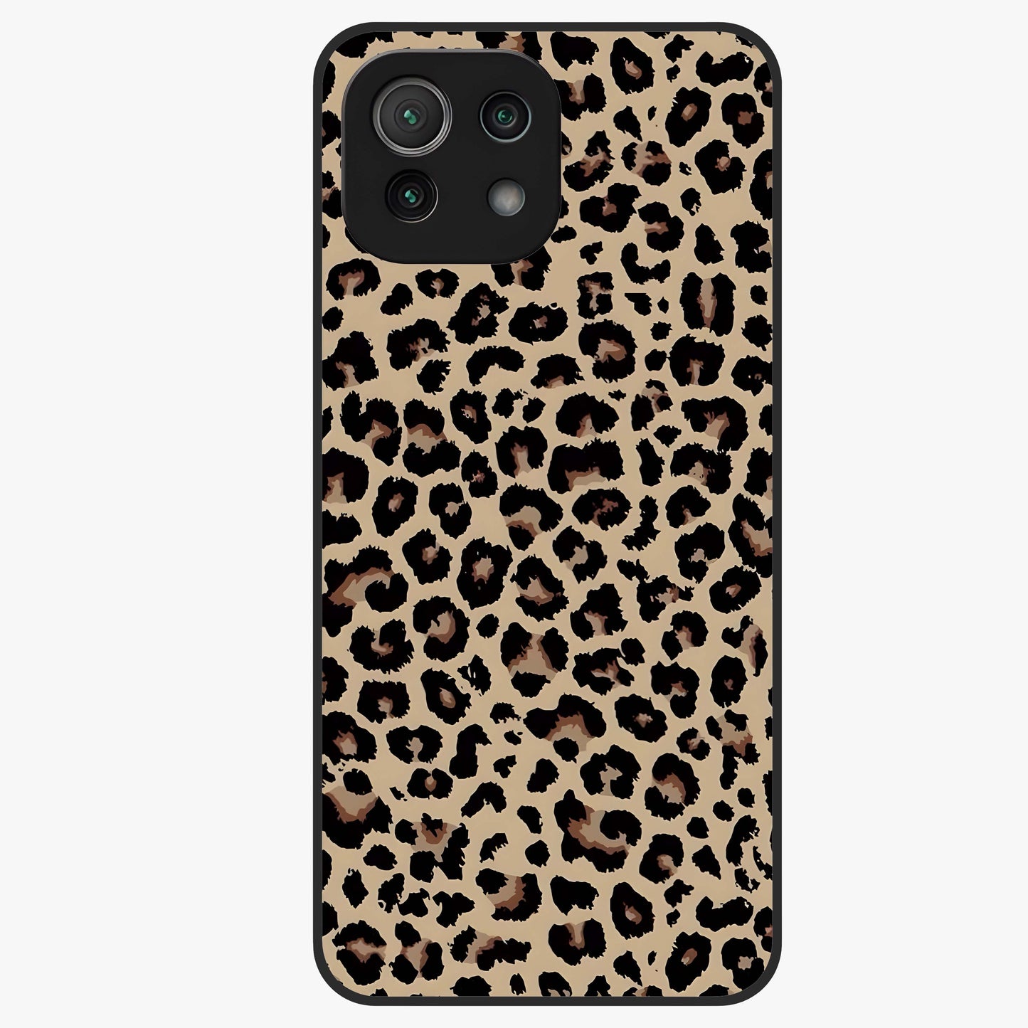 Savage Chic Pattern Glass Case showing flat back view with stylish patterned artwork and glossy glass finish.
