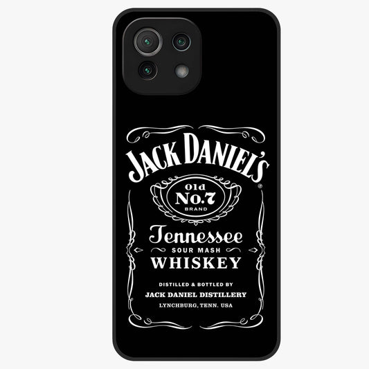 Vintage Whiskey Heritage Glass Case showing flat back view with classic whiskey inspired artwork and glossy glass finish.