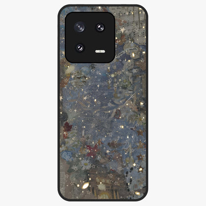 Aesthetic Astrolophia Glass Case showing flat back view with dreamy aesthetic design and glossy glass finish.