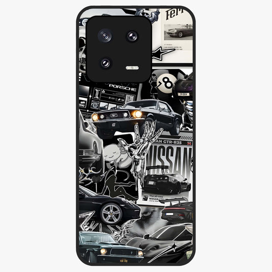 Aesthetic Dark Love Glass Case showing flat back view with dark romantic artwork and glossy glass finish.