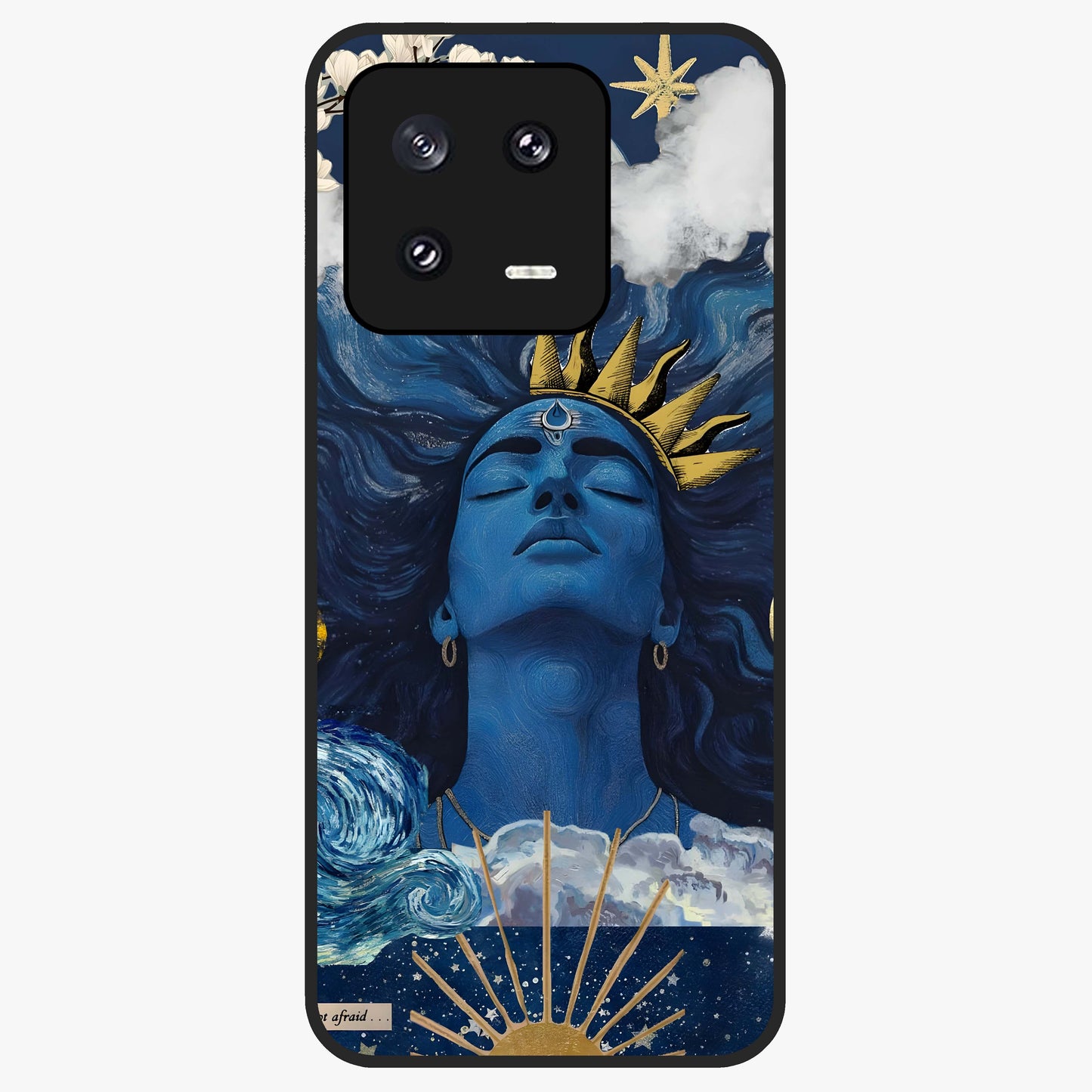 Aesthetic Lord Shiva Glass Case showing flat back view with divine Shiva artwork and glossy glass finish.