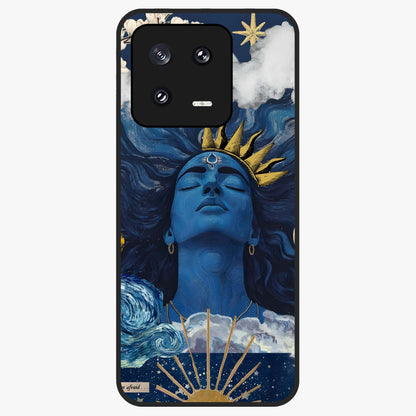 Aesthetic Lord Shiva Glass Case showing flat back view with divine Shiva artwork and glossy glass finish.