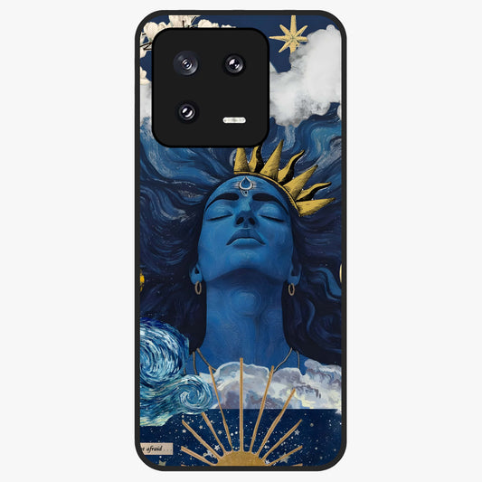 Aesthetic Lord Shiva Glass Case showing flat back view with divine Shiva artwork and glossy glass finish.