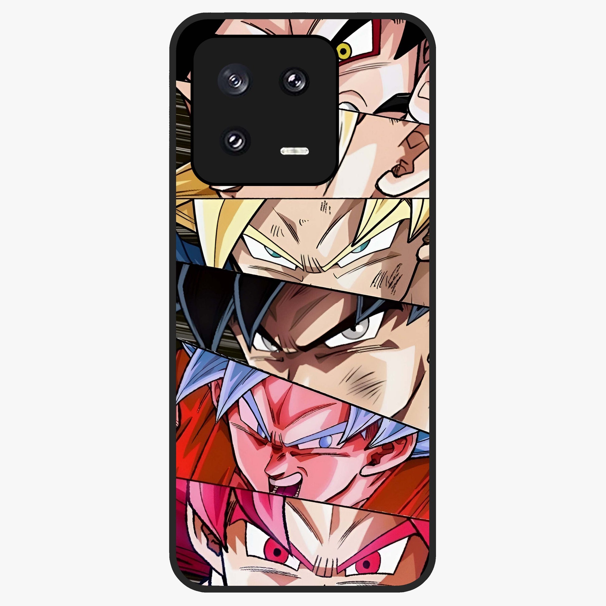 Anime Character Glass Case showing flat back view with vibrant anime artwork and glossy glass finish.