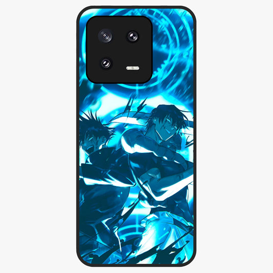 Cursed Energy Clash Glass Case showing flat back view with intense cursed energy artwork and glossy glass finish.
