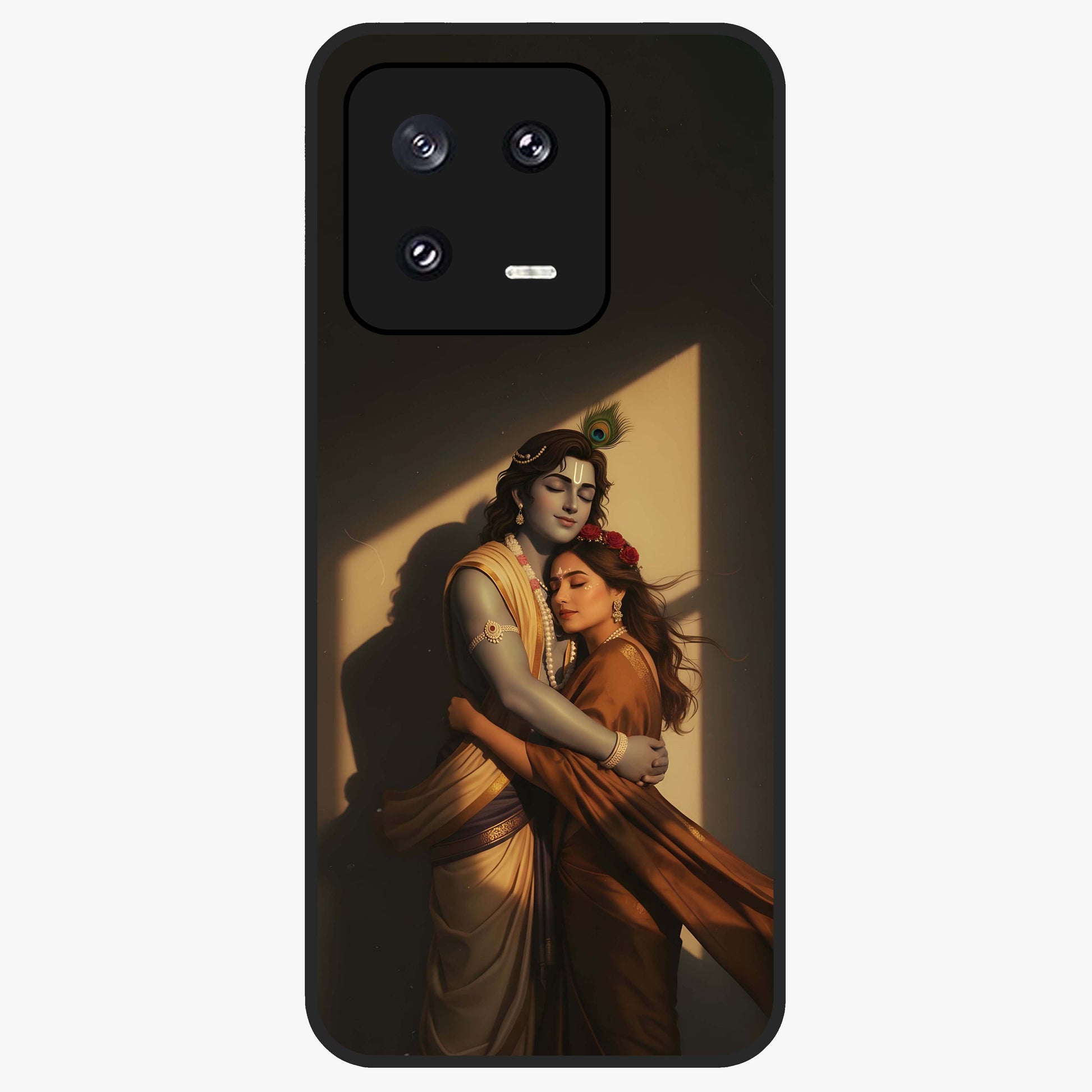 Divine Eternal Love Glass Case showing flat back view with spiritual love themed artwork and glossy glass finish.