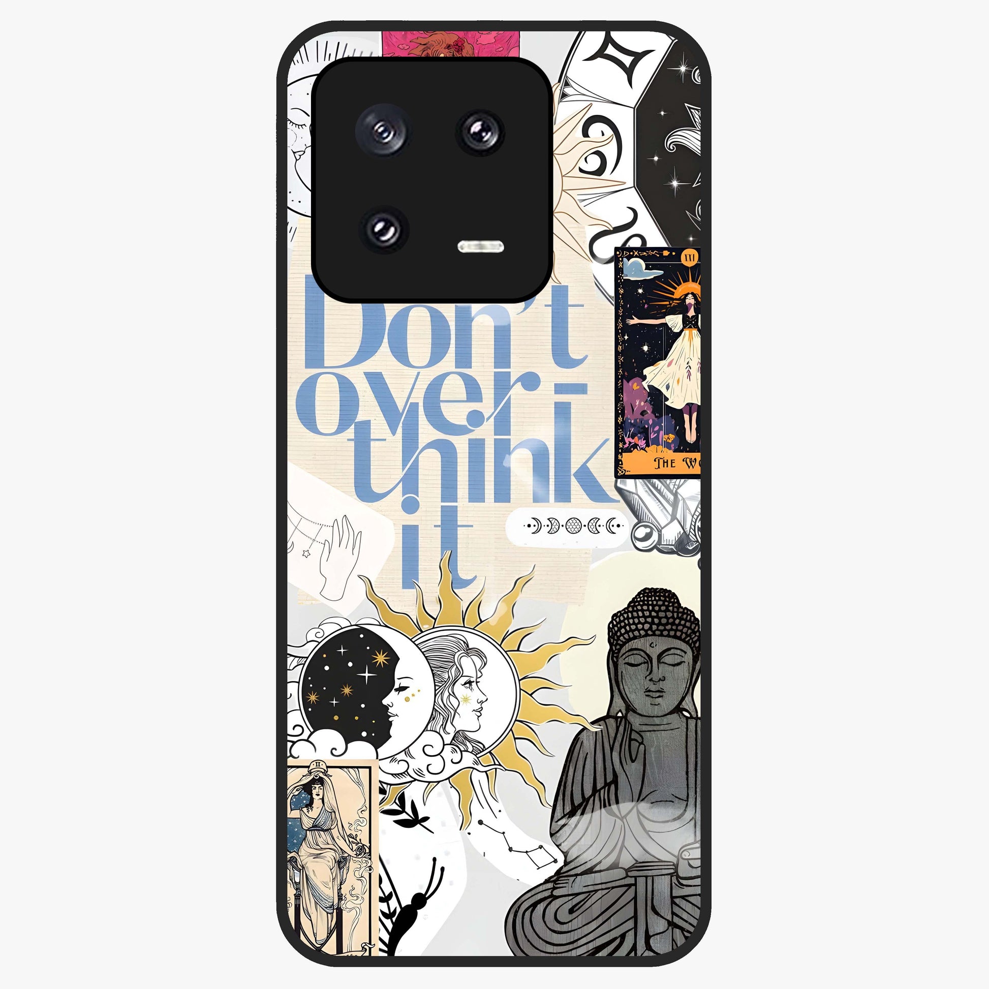 Ethereal Thoughts Glass Case showing flat back view with dreamy artistic artwork and glossy glass finish.