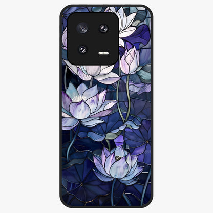 Gloss Petal Rush Glass Case showing flat back view with glossy flower petal artwork and smooth glass finish.