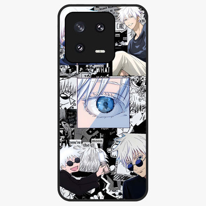 Infinity Sorcerer Chaos Glass Case showing flat back view with mystical sorcerer themed artwork and glossy glass finish.