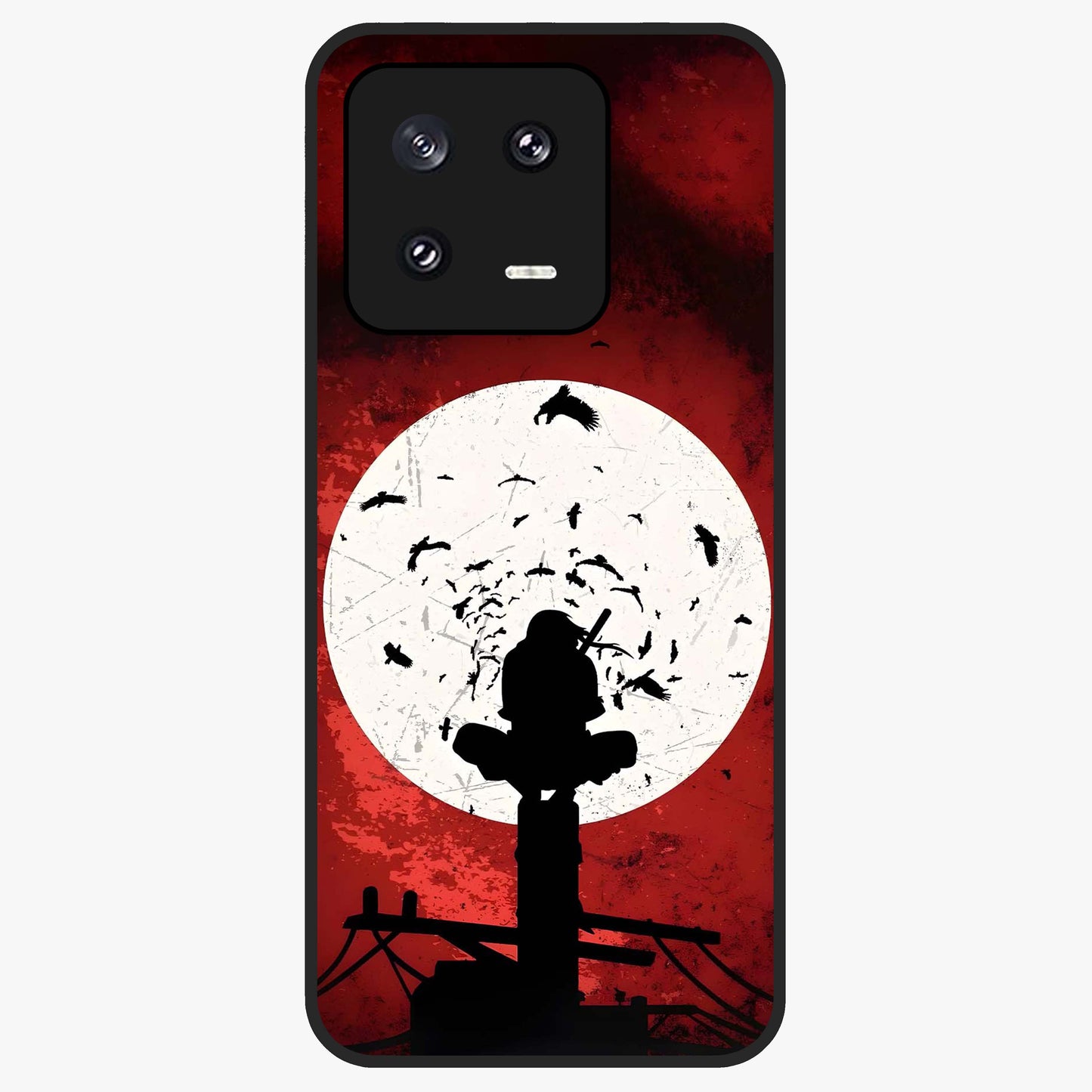 Itachi Limited Edition Naruto Anime Glass Case showing flat back view with iconic anime character artwork and glossy glass finish.
