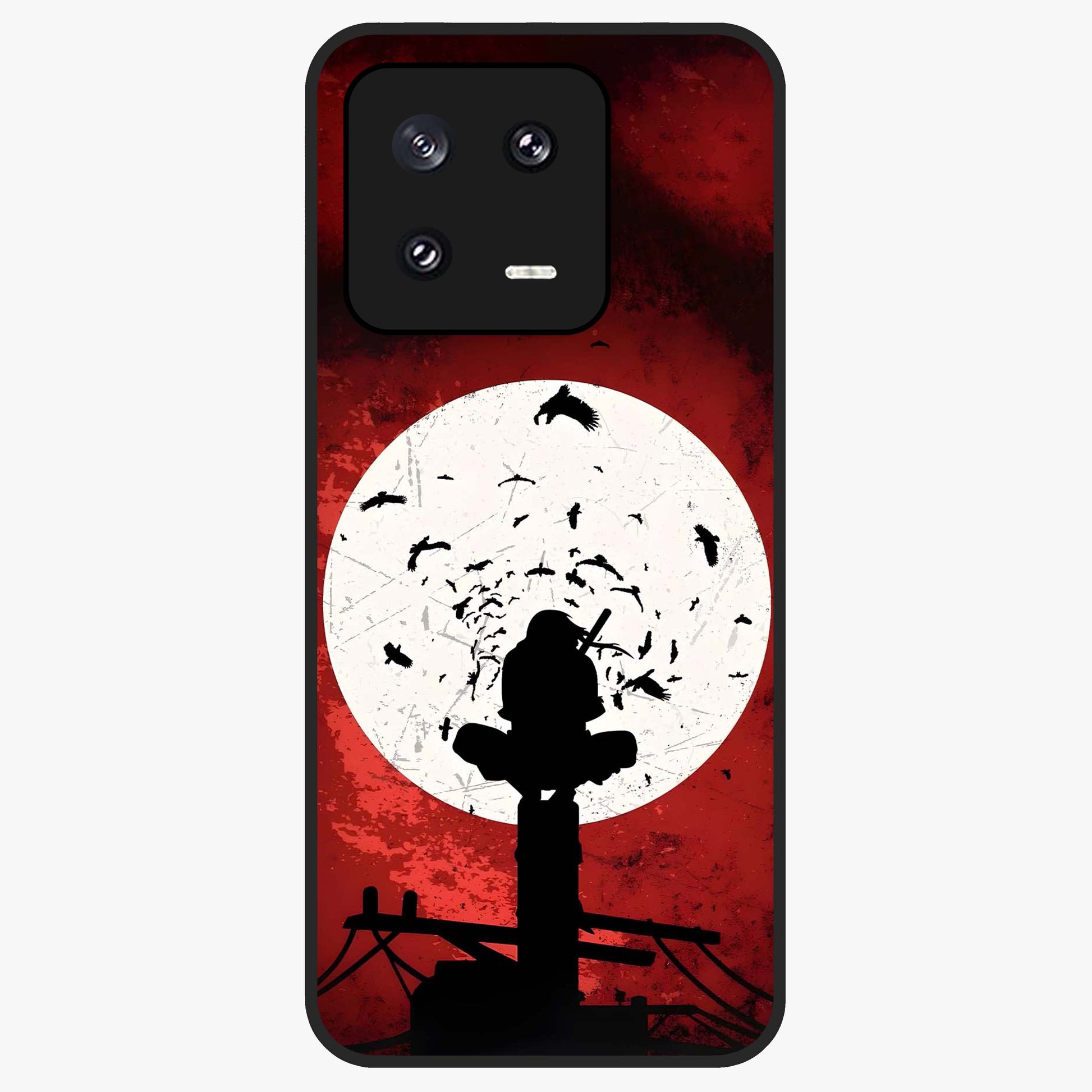 Itachi Limited Edition Naruto Anime Glass Case showing flat back view with iconic anime character artwork and glossy glass finish.