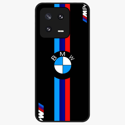 Turbo BMW Beast Glass Case showing flat back view with high performance sports car artwork and glossy glass finish.