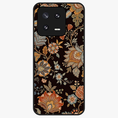 Vintage Floral Dream Glass Case showing flat back view with classic floral artwork and glossy glass finish.