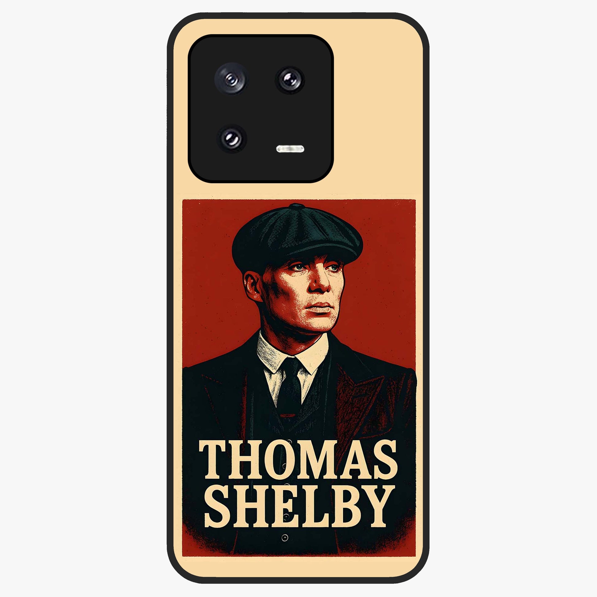 Vintage Mafia Authority Glass Case showing flat back view with bold vintage mafia inspired artwork and glossy glass finish.