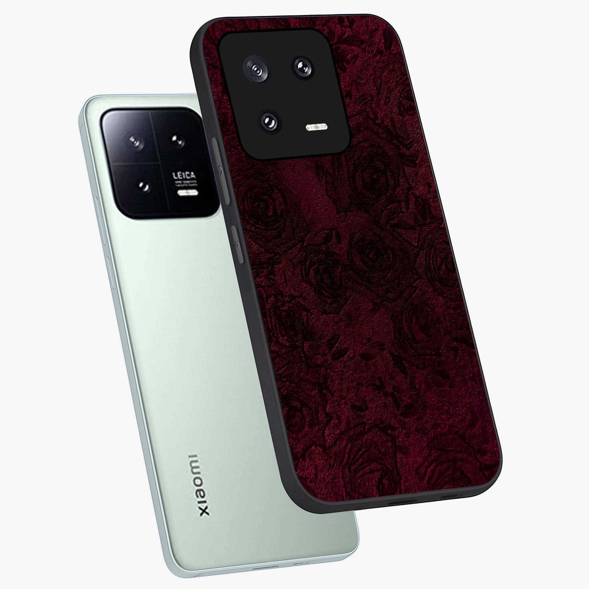 Crimson Fade Flow Glass Case displayed in angled mockup highlighting smooth gradient design with modern aesthetic style.