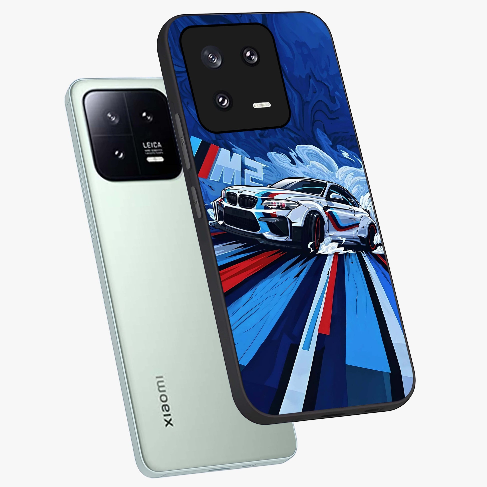 Drift Power Rush Glass Case displayed in angled mockup highlighting powerful drift car design with sporty aesthetic style.