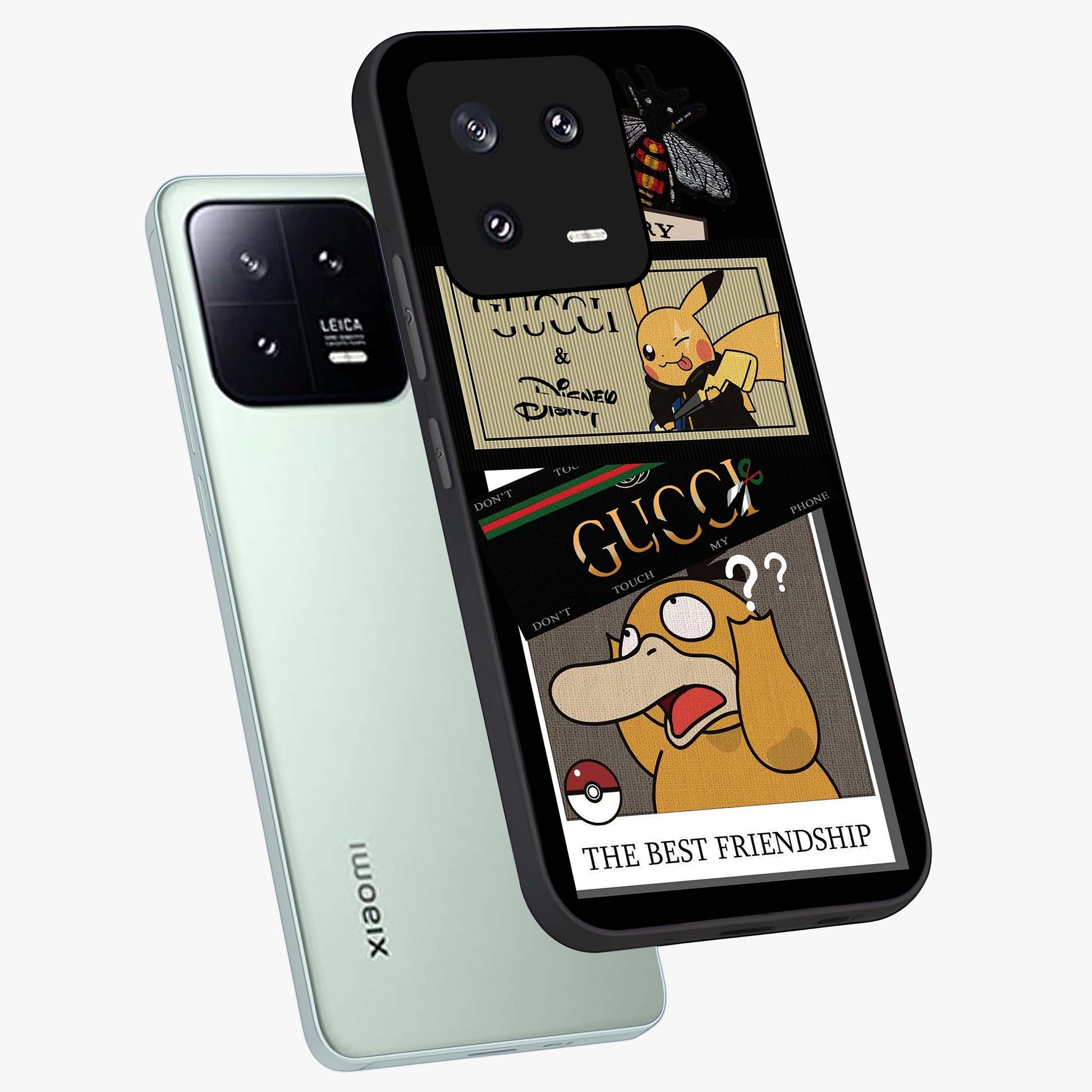 Gucci Play Mashup Glass Case displayed in angled mockup highlighting stylish fashion mashup design with bold aesthetic.