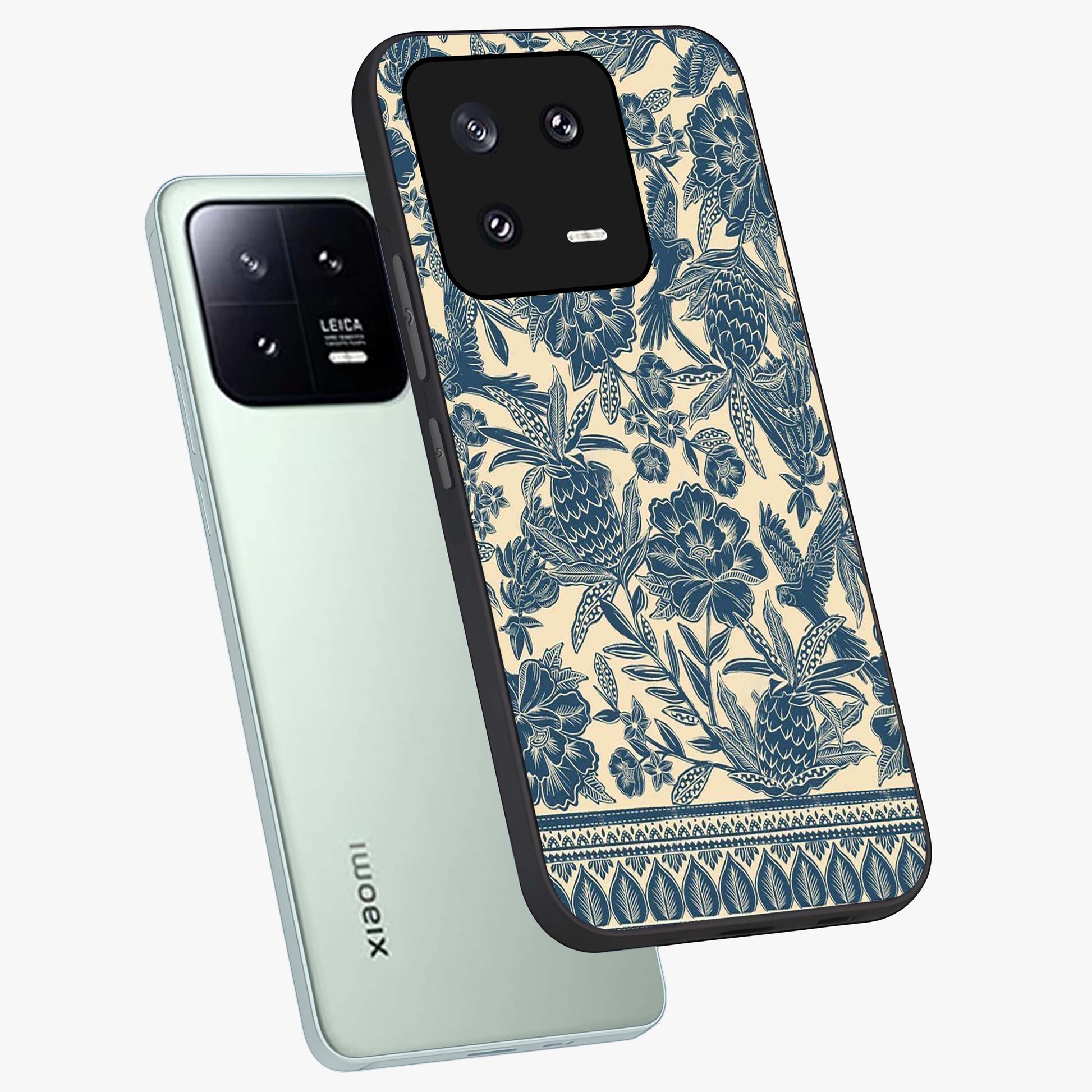 Heirloom Wild Bloom Glass Case displayed in angled mockup highlighting botanical bloom design with classic aesthetic style.