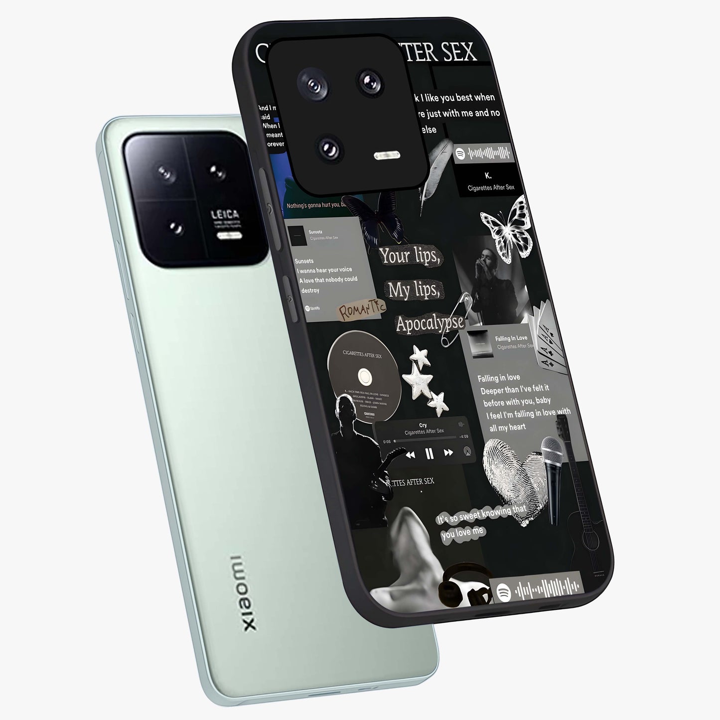 Midnight Love Echo Glass Case displayed in angled mockup highlighting elegant love inspired design with deep aesthetic style.