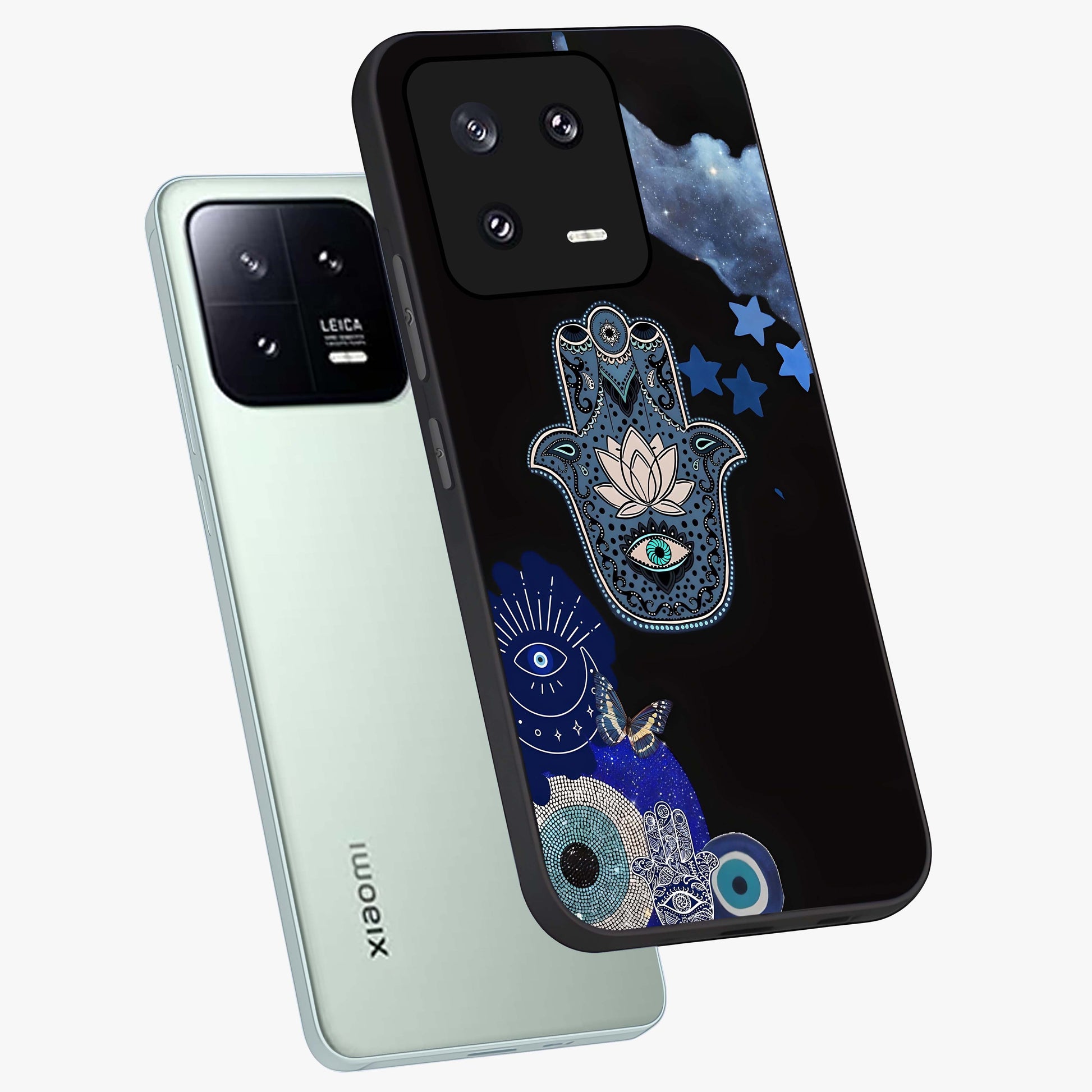 Mystic Hand Aura Glass Case displayed in angled mockup highlighting magical aura design with spiritual aesthetic style.