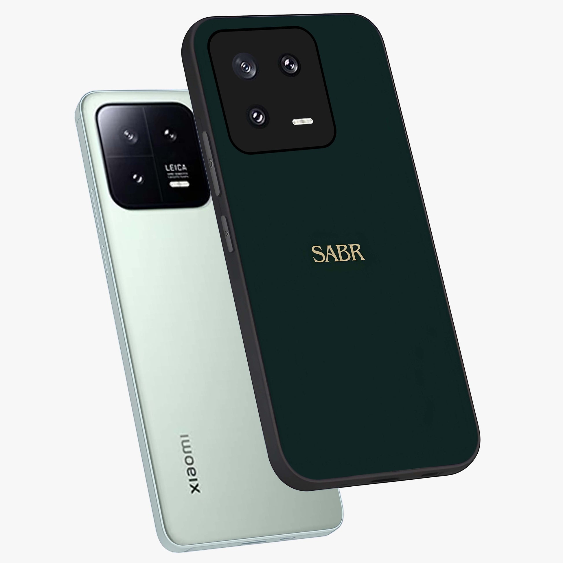 Sabr Minimal Patience Glass Case displayed in angled mockup highlighting simple inspirational design with clean aesthetic style.