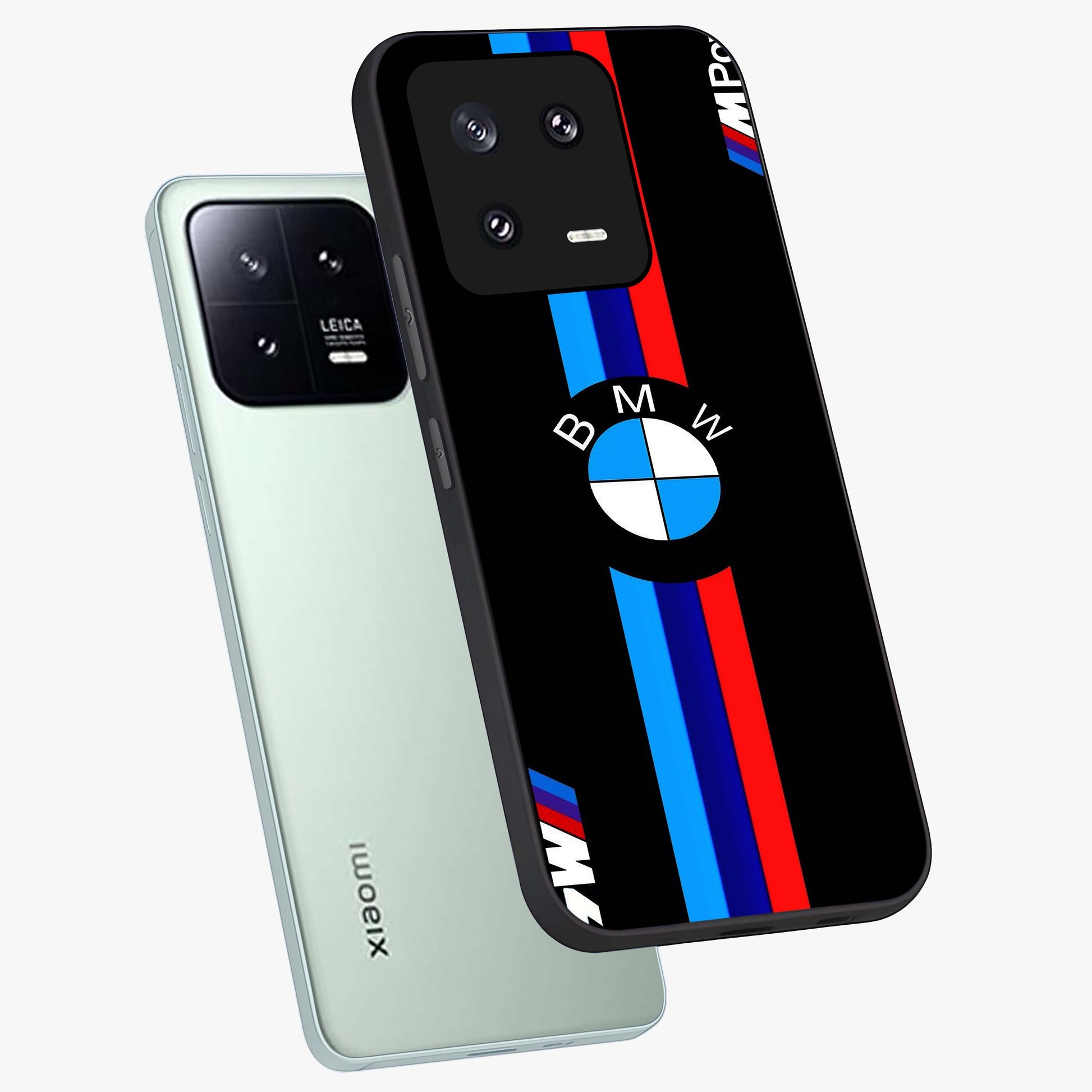 Turbo BMW Beast Glass Case displayed in angled mockup highlighting sleek racing car design with bold automotive aesthetic.