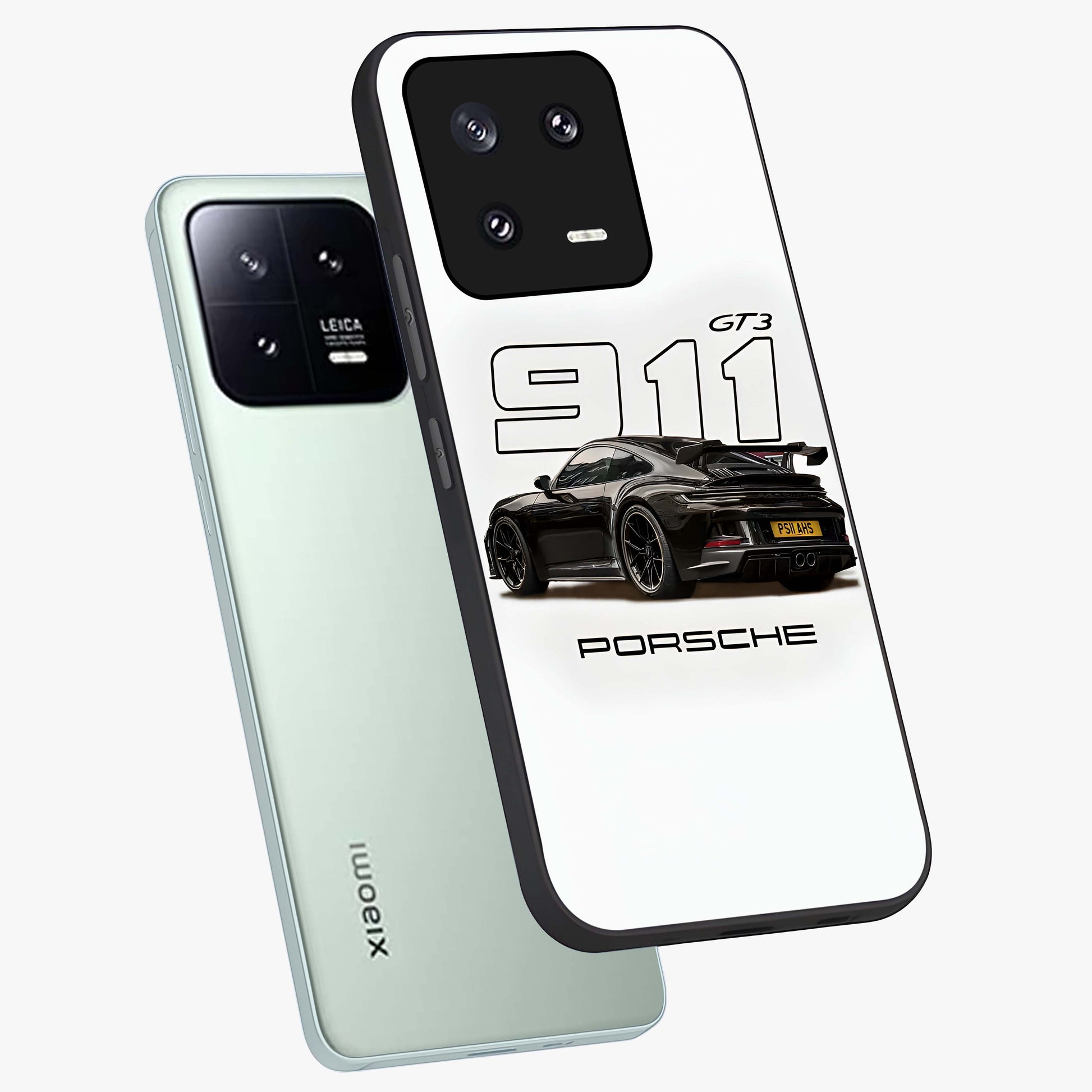 Turbo Legacy Icon Glass Case displayed in angled mockup highlighting dynamic automotive design with performance aesthetic.